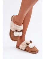 Kapcie Damskie Z Futerkiem Camel Nartani