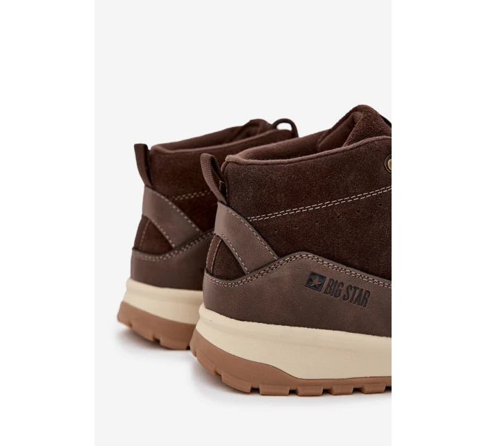 Zamszowe Buty Trekkingowe Męskie Big Star SS174263 Brązowe
