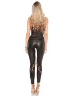 Sexy Koucla leatherlook model 19597362 jumpsuit with lace - Style fashion