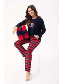 Luna 657 long/r Flanelové pyžamo M-2XL dámske