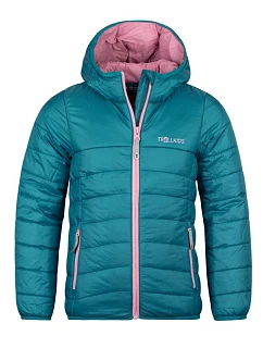 Trollkids Dievčenská prechodná detská bunda Eikefjord teal/mauve (464-334)