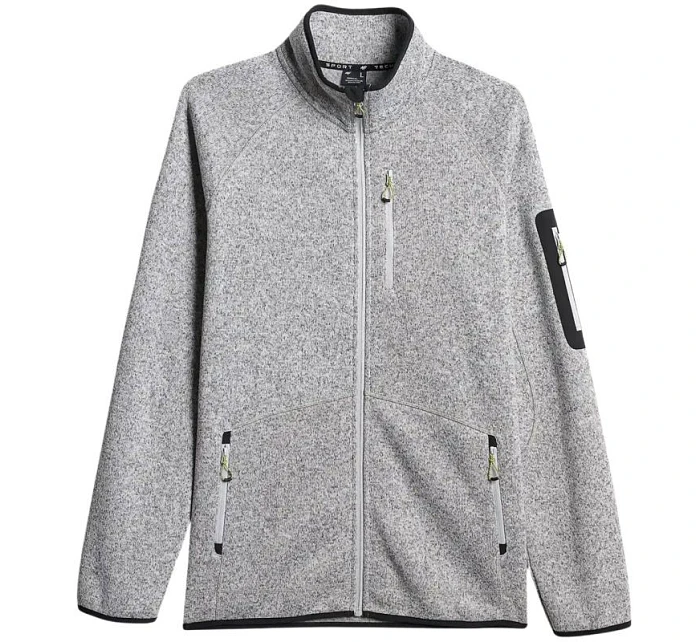 Pánsky fleece 4F M443 cool light grey melange 4FWSS26TFLEM443 27M