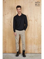 Pánský polo svetr deep black model 22500625 - NEOBLU Pánský polo svetr deep black model 22500625 - NEOBLU