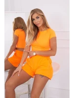 Bavlnená súprava so šortkami oranžová neónová Bavlnená súprava so šortkami oranžová neónová
