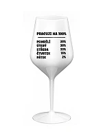 WORKING 100% - biely nerozbitný pohár na víno 470 ml WORKING 100% - biely nerozbitný pohár na víno 470 ml