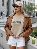 Dámské tričko s potiskem beige Dstreet model 21977333 - FashionStreet