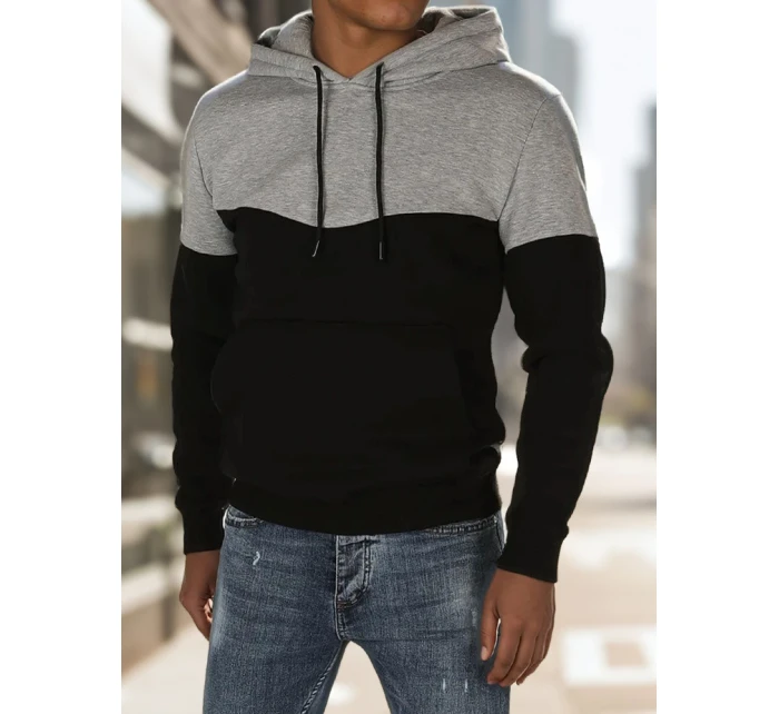 Pánská základní mikina s kapucí světle šedá Dstreet model 21985901 - FashionStreet