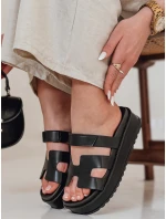 Dámské žabky na suchý zip black model 21987017 - Dstreet Dámské žabky na suchý zip black model 21987017 - Dstreet