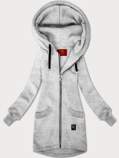 Svetlošedá dámska mikina so svetrovými vložkami LHD (AMG-172A)