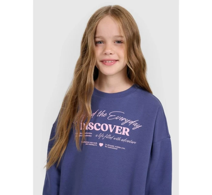 Dívčí mikina oversize bez kapuce model 21730470 - 4F Dívčí mikina oversize bez kapuce model 21730470 - 4F