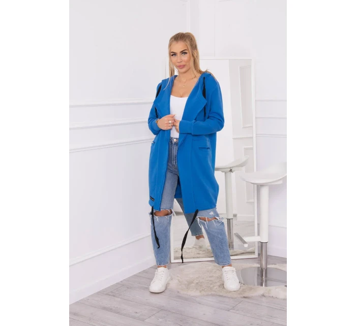 model 18748942 modrá zateplená bunda s kapucí - K-Fashion model 18748942 modrá zateplená bunda s kapucí - K-Fashion
