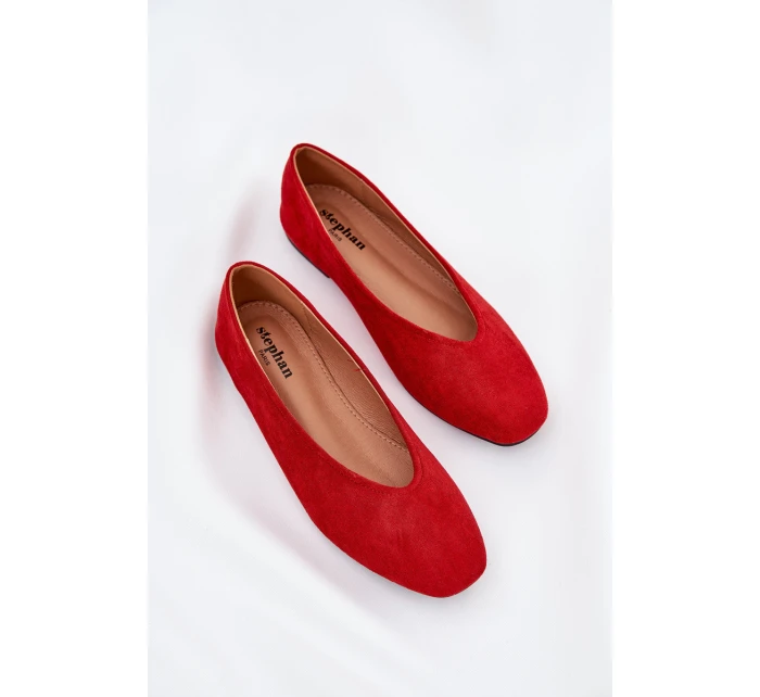 Klasické Baletky Z Eko Semiše Červené model 21687300 - Boto