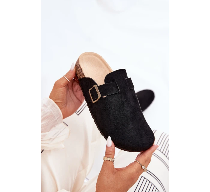 Dámské Pantofle a Na Platformě S Přezkou Černé model 21689838 - Boto