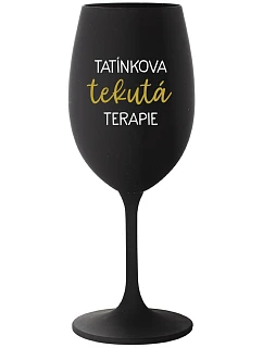 Daddy's Liquid Therapy - čierny pohár na víno 350 ml