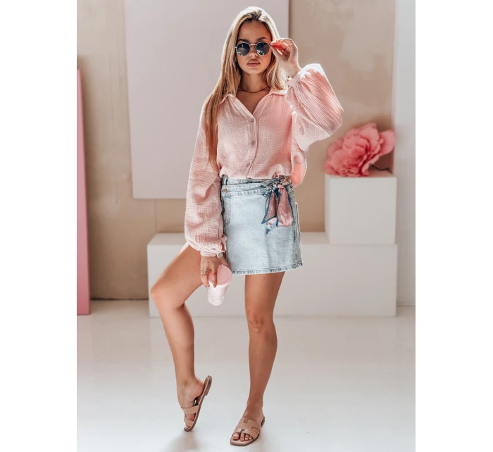 Dámska mušelínová košeľa 208 ružová - Kesi