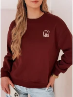 Dámská oversize mikina s výšivkou vínová Dstreet model 21988099 - FashionStreet