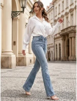 Dámské džínové kalhoty s květinou modré Dstreet model 21988231 - FashionStreet Dámské džínové kalhoty s květinou modré Dstreet model 21988231 - FashionStreet