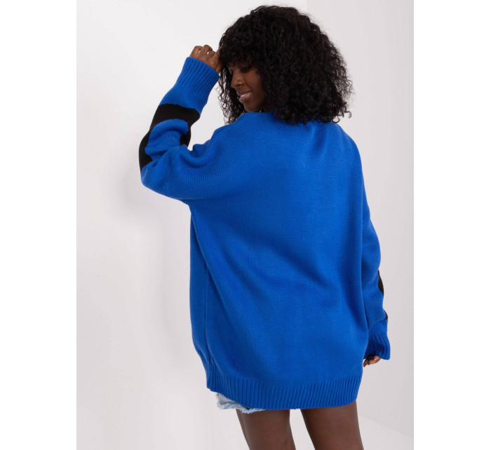 Modrý dámský oversize svetr (8060)