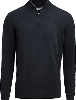 James Harvest Ashland Halfzip – unisexový sveter s 1/4 zipsom 62.2515, tmavomodrý