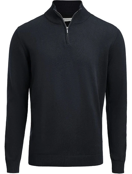 James Harvest Ashland Halfzip – unisexový sveter s 1/4 zipsom 62.2515, tmavomodrý James Harvest Ashland Halfzip – unisexový sveter s 1/4 zipsom 62.2515, tmavomodrý