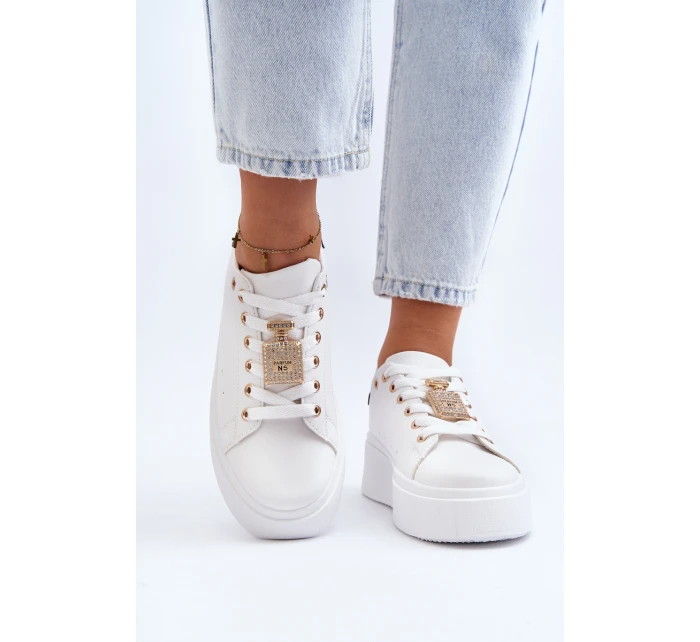 Dámské tenisky s ozdobou Bílé model 21648400 - Boto Dámské tenisky s ozdobou Bílé model 21648400 - Boto