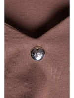 M791 Maxi šaty s hlbokým výstrihom do V - kakaové