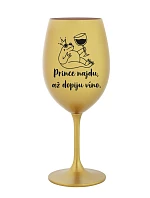 Nájdem princa, keď vypijem víno - zlatý pohár na víno 350 ml