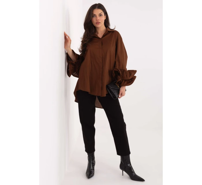 Košeľa s dlhým rukávom model 222314 Taliansko Moda Košeľa s dlhým rukávom model 222314 Taliansko Moda