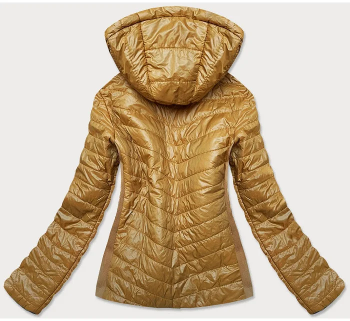 Žltá prešívaná obojstranná dámska bunda (RQW-6844)