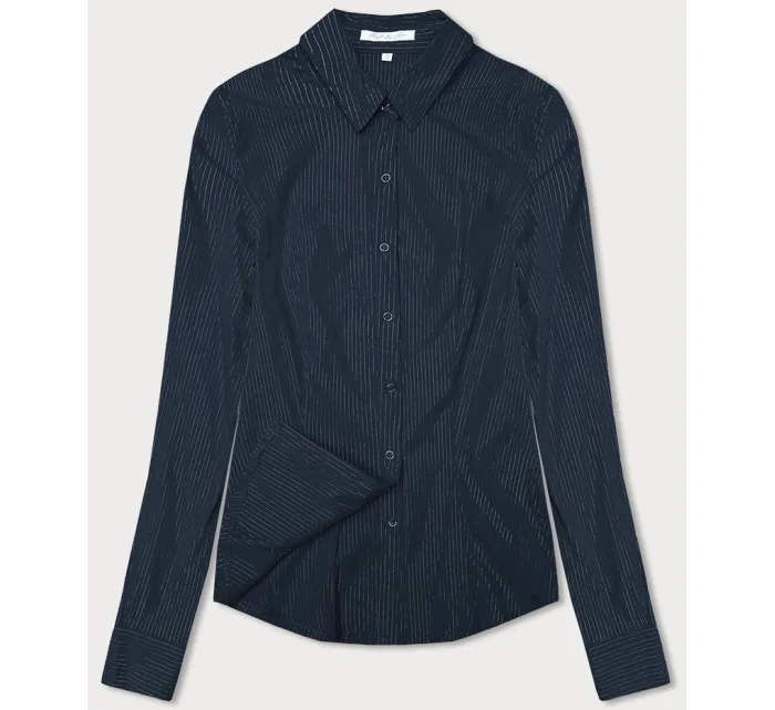 Koszula damska w srebrne paseczki granat (AWT0111)