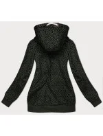 Dámska mikina na zips v armádnej farbe so srdiečkovým vzorom (2315) Dámska mikina na zips v armádnej farbe so srdiečkovým vzorom (2315)