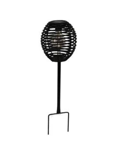 RATANOVÁ SOLÁRNA GUĽOVÁ LAMPA ČIERNA PROGARDEN