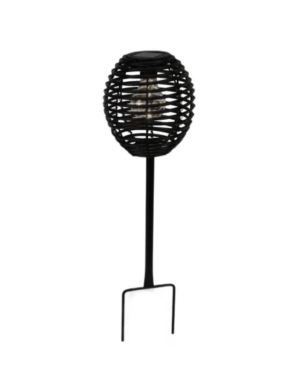 RATANOVÁ SOLÁRNA GUĽOVÁ LAMPA ČIERNA PROGARDEN