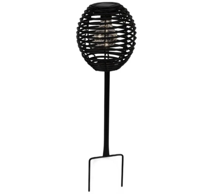 RATANOVÁ SOLÁRNA GUĽOVÁ LAMPA ČIERNA PROGARDEN