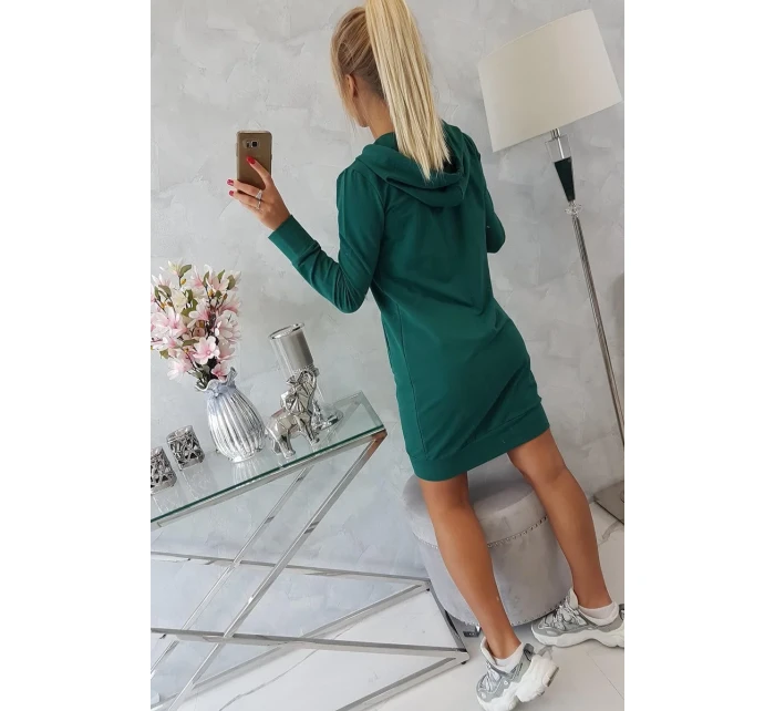 Mikina s kapucňou tmavo zelená