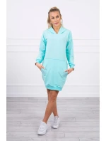 Šaty s kapucí v mátové barvě Šaty s kapucí v mátové barvě