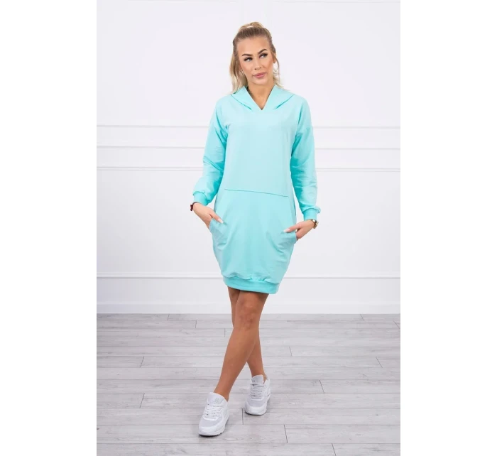 Šaty s kapucí v mátové barvě Šaty s kapucí v mátové barvě