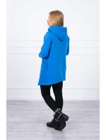 Zateplená mikina s asymetrickým zipsom nevädzovo modrá