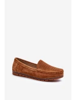 Zamszowe Mokasyny Damskie Camel S.Barski LR755