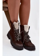Dámské trapery boty z eko kůže čokoládové Bellora