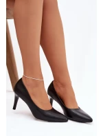 Kožené lodičky model 21821724 Černé - SERGIO LEONE