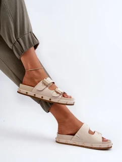 Dámske papuče na platforme Big Star Beige