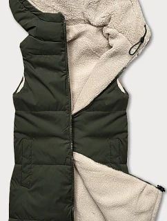 Oboustranná dámská vesta typu v army barvě model 20722468 - J.STYLE