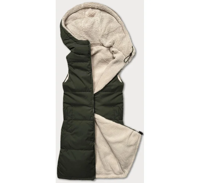 Oboustranná dámská vesta typu v army barvě model 20722468 - J.STYLE Oboustranná dámská vesta typu v army barvě model 20722468 - J.STYLE