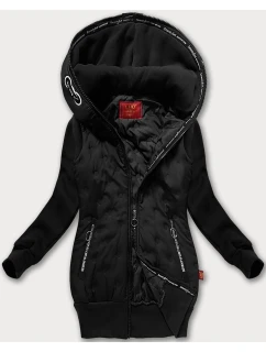 Čierna dámska bunda s kapucňou LHD (AMG-162A)