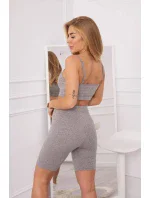Športový set top + legíny šedá