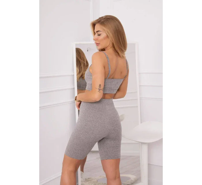 Športový set top + legíny šedá