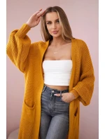 Sveter dlhý sveter horčicovej farby