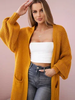 Sveter dlhý sveter horčicovej farby