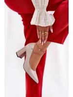 Eleganckie Czółenka Na Słupku Vinceza 62220 Szare